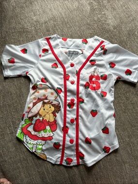 White & Red Kids Baseball Jersey